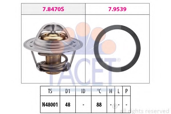FACET 7.8470 Thermostat, coolant